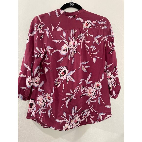 Nordstrom Classiques Entier Size XS Silk Blend Blouse Top Floral Excellent - Picture 2 of 7